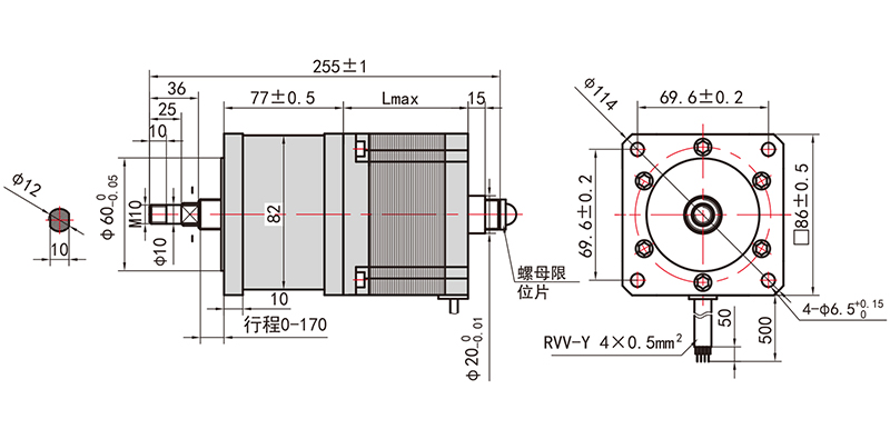 贯通式滚珠丝杆直线步进电机-86H76MBTG