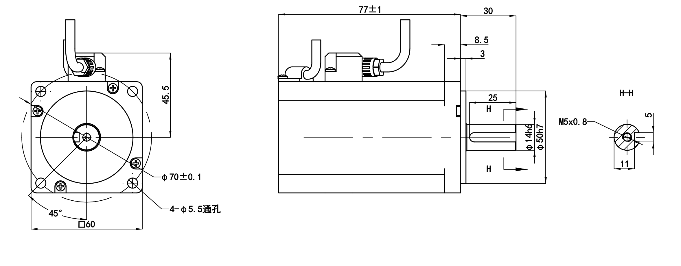 200W直流伺服48V-标准机身版本-EC60TM048200K14E